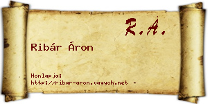 Ribár Áron névjegykártya